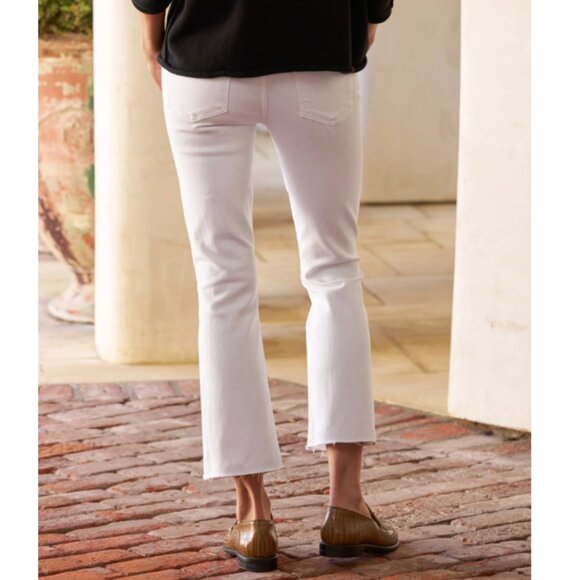 Frank & Eileen‎ Jeans Killian Cropped Flared Raw Hem White Size 26 - Picture 2 of 8